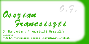 osszian francsiszti business card